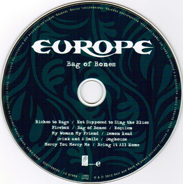 Europe  Bag Of Bones : CD